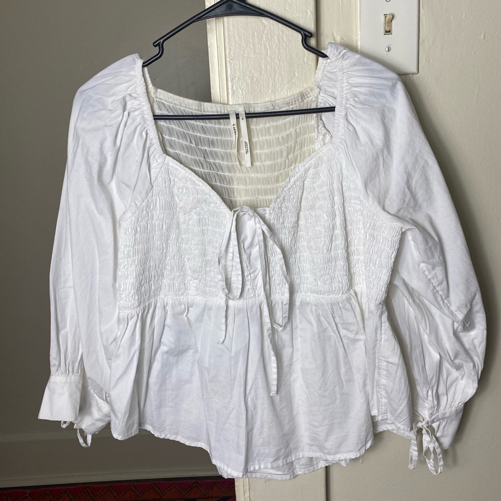 Anthropologie Peplum White Blouse